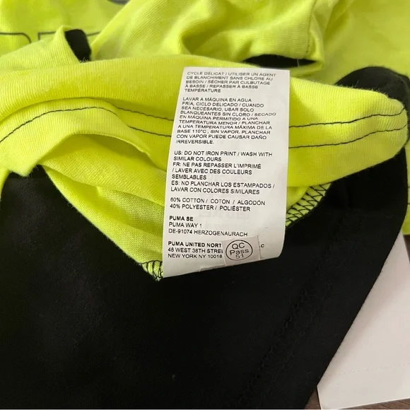 3/$30 Puma Black & Yellow Activewear Tee Shirt - Picture 5 of 5